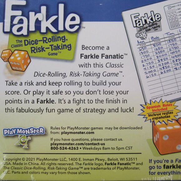 Farkle the Classic Dice-Rolling, Risk-Taking Game - New - Sealed - Picture 5 of 9